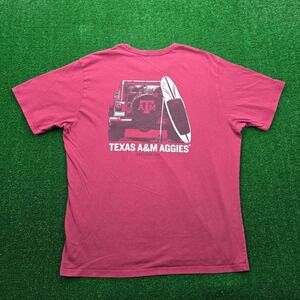 Texas A&M Aggies Southern Tide Tshirt Mens Large‎ Red Graphic Print Jeep Surfing